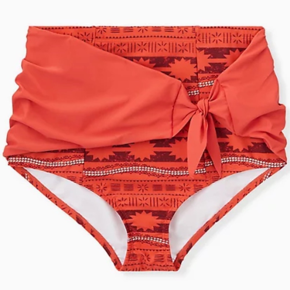 Torrid Disney Moana Orange Geometric Swim Bottoms BNWT
